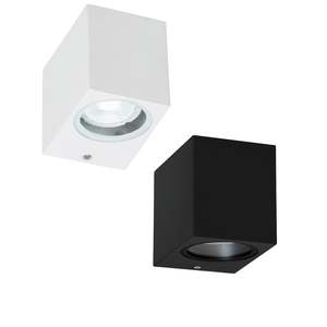 Outdoor Wall Lights: Cubis Outdoor Fixed Down Wall Light GU10 In Black or White