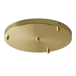 Ceiling Canopy: Acc - 3Lt Round Ceiling Canopy Plate in Gold