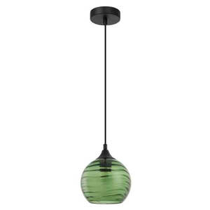 Marbre Wine Wavy Glass Pendant Light in Smokey Black, Green or Amber