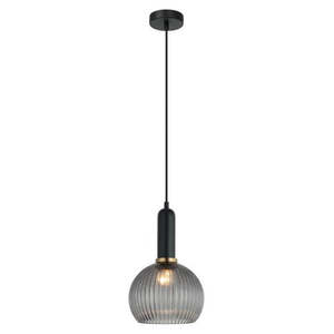 Smoked Glass Pendant Light: Vintaj interior Wine Ribbed Glass Pendant Light Available in 6 Colours