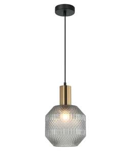 Smoked Glass Pendant Light: Maraca interior Glass Jar with Quadrilateral Segment Pendant Light in Different Colours