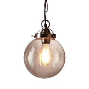 Glass Globe Pendant Lights: Celeste Pendant Light 1x40w E27 in Antique Silver (Small/Medium/Large)