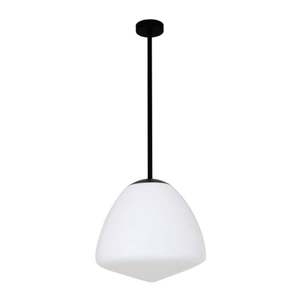 Glass Globe Pendant Lights: Ciotola Medium Dome Pendant Light w/ Frost Glass in Matte Black or Antique Brass