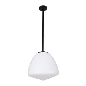 Glass Globe Pendant Lights: Ciotola Large Dome Pendant Light w/ Frost Glass in Matte Black or Antique Brass