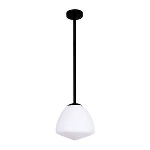 Glass Globe Pendant Lights: Ciotola Small Dome Pendant Light w/ Frost Glass in Matte Black or Antique Brass