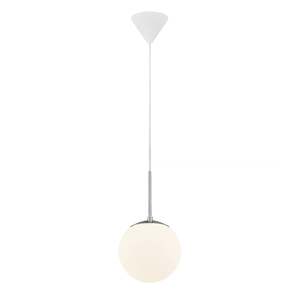 Glass Globe Pendant Lights: Cafe 20 Pendant Light Medium E27 in Opal White