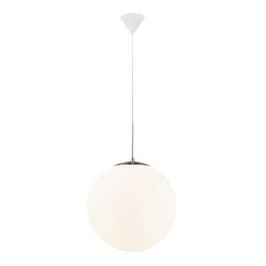Glass Globe Pendant Lights: Cafe 30 Pendant Light Extra Large E27 in Opal White