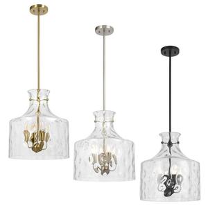 Nickel Pendant Lights: Perron Pendant Light 4Lt in Antique Gold, Nickel, Black
