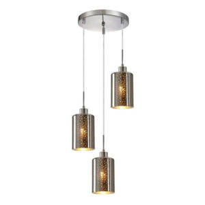 Espejo interior Pendant Light 3Lt in Chrome or Rose Gold Glass with Dotted Effect