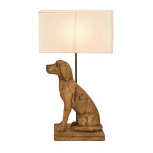 Animal Lamp: Thelma Wooden Dog Table Lamp Large in Weather Barn Zaffero