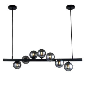 Smoked Glass Pendant Light: Midday Bar Pendant Light 7Lt in Black