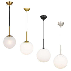 Bally 8 Pendant Light 200mm in Antique Gold/Alabastro, Antique Gold, Black or Nickel