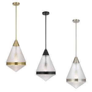 Harnon Pendant Light in Antique Gold, Black or Nickel