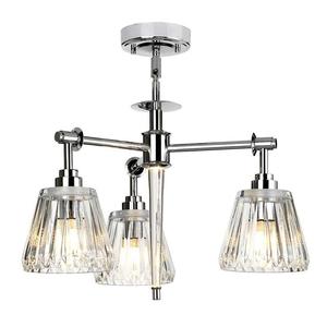 Agatha LED Pendant Light 3Lt 9w Brushed Nickel, Polished Chrome