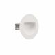 Round Recessed Wall/Concrete 3W Recess Stair Tread Rnd IP67 3W 24V White