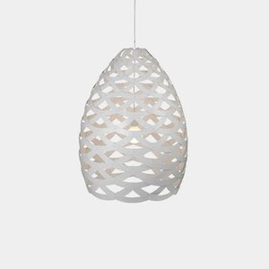 Davidtrubridge: White 2 sides Tui Pendants by David Trubridge