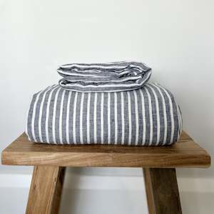 Chambray Stripe Linen Fitted Sheet