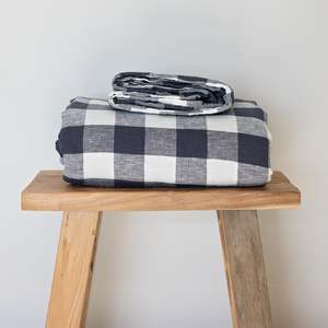 Linen Flat Sheets: Ink Grid Linen Flat Sheet