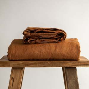 Rust Linen Flat Sheet