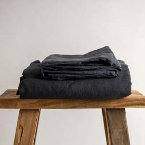 Midnight Blue Linen Flat Sheet