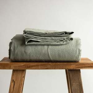 Sage Green Linen Flat Sheet