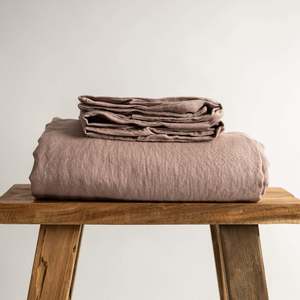Dusky Pink Linen Flat Sheet