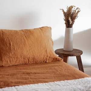 Duvet Covers: Rust Linen Duvet Cover