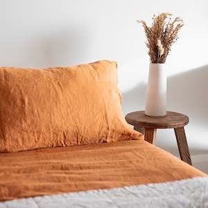 Duvet Covers: Rust Linen Duvet Cover