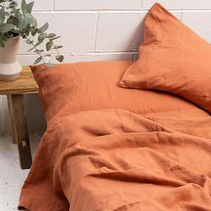 Duvet Covers: Clay Linen Duvet Cover