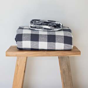 Linen Flat Sheets: Ink Grid Linen Flat Sheet