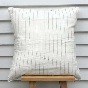 Wide Stripe Linen European Pillowcases - Pair