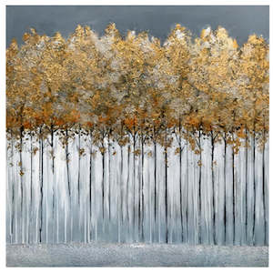 Art: Handpainted Autumn Trees Canvas