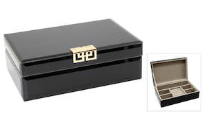 Home: Black Emblem Glass Box - Small