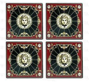 Home: Red Medusa Glass Coasters