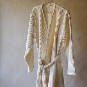 Organic Collection: Pique Waffle Bathrobe - Natural