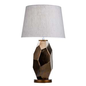 Lamps: Faceted Ceramic Lamp Base