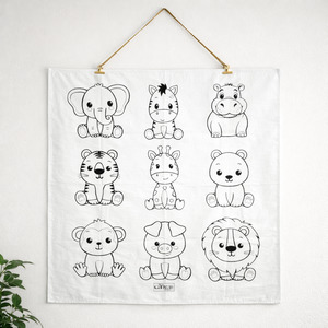 The Washable Colouring Canvas - Baby Animals