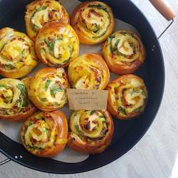 Morning Tea: Cheddar + Chow Chow Scroll