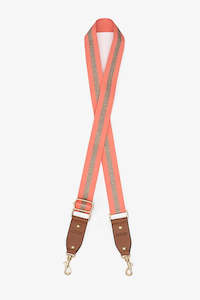 Bag Straps: ANTLER BAG STRAP - Coral & Gold Stripe