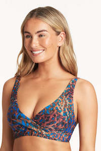 SEA LEVEL HUNTER CROSS FRONT MULTIFIT BRA TOP - Blue