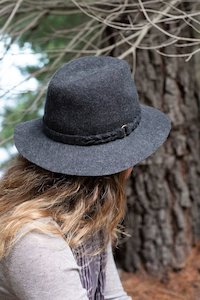 ANTLER FEDORA - JACKSON CHARCOAL