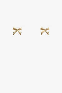 Giftware: ANTLER EARRINGS  - MINI BOW - GOLD