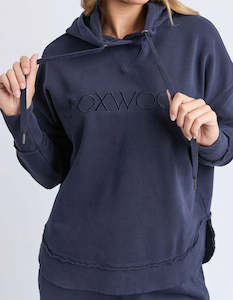 Womens Sweatshirts Crews: FOXWOOD SIMPLIFIED HOODIE - Navy