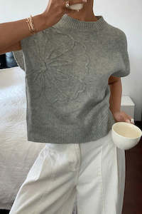 Womens Short Sleeve Tops: PRICKLE & POLLY - Cocoa Vest