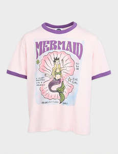 EVE GIRL MERMAID RINGER TEE - Pale Pink