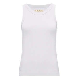 Womens Tanks Singlets: MOKE EDE TANK - White
