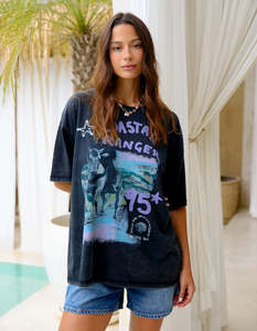 Womens T Shirts: FOXWOOD - Coastal Ranger Tee Bubblegum - Washed Black