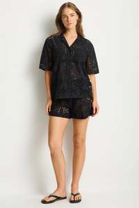 SEA LEVEL IBIZA BOWLING SHIRT - Black