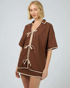 Womens Shirts: JORGE TYLER SHIRT - Brown