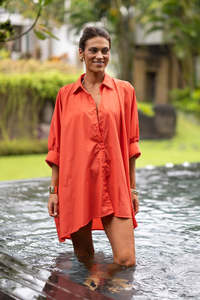 Womens Shirts: HUMIDITY GRANDE SHIRT O/S - Flame